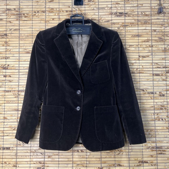 lady kingsridge Jackets & Blazers - Vtg Velvet Chocolate Brown Tailored Blazer S Womens Dark Academia Old Money Lux